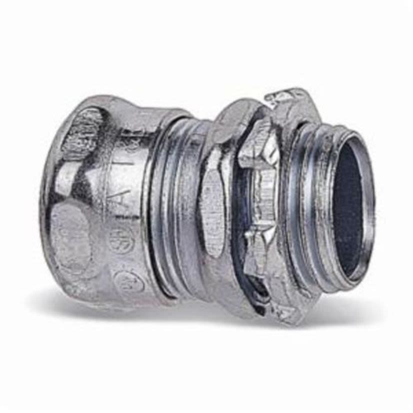 T&B® 5121-TB Compression Connector, 1/2 in Trade, For Use With EMT Conduit, Steel, Electro-Plated Zinc